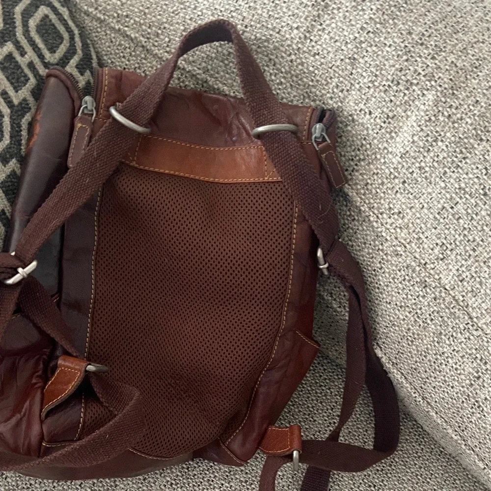 Jack Georges Voyager Brown Leather Backpack Crossbody Bag | Vintage Travel Style